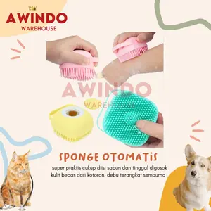 ALFAMEGA BRUSH MANDI - Sikat Sisir Mandi Silikon Bulu Pijat Hewan Kucing Anjing