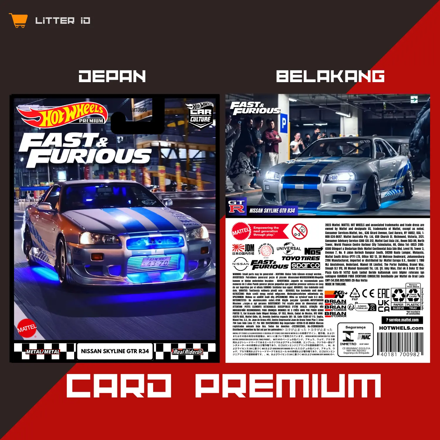 Custom Card Hotwheels Premium Nissan Skyline R34