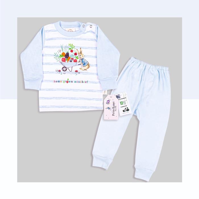 Gambar Set Oblong Panjang + Celana Panjang Stripe Peter Rabbit Size S - XXL Katun Bayi - Biru, S dari Chiyo Officially Kab. Bandung 5 Tokopedia