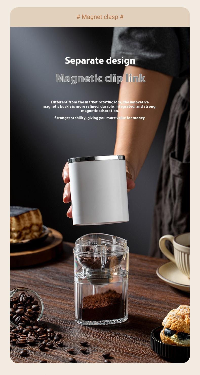 Product Introduction of Electric Coffee Bean Grinder Ultra-Fine Powder Machine Household Small Automatic Grinder Hand-Cranked Cross-Border Coffee Machine 11