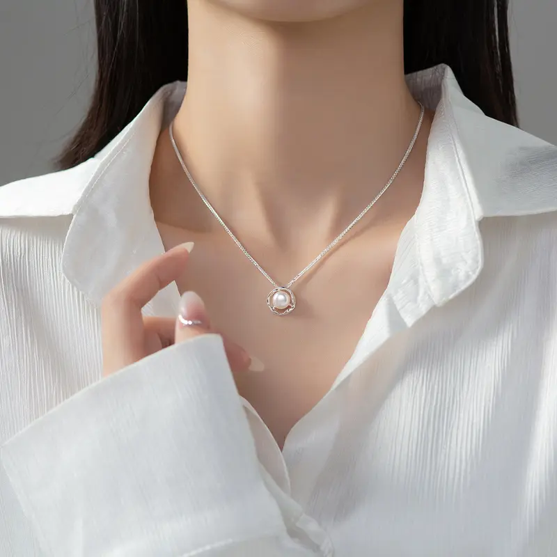 Dây chuyền bạc s925 AROCH JEWELRY hạt ngọc Chopard Y00156 1
