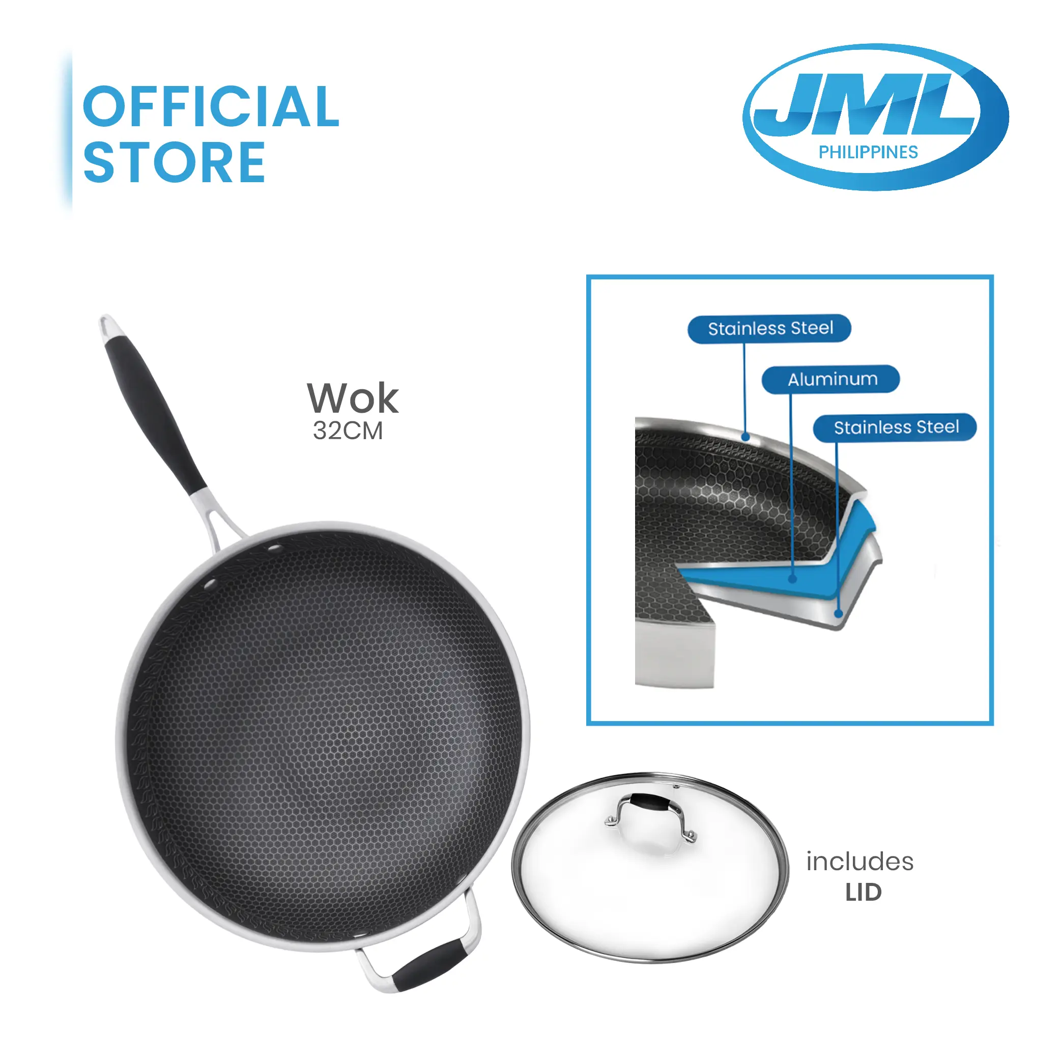 JML Grand Master Stainless Elite WOK 32CM H3PEW32 - TikTok Shop Philippines