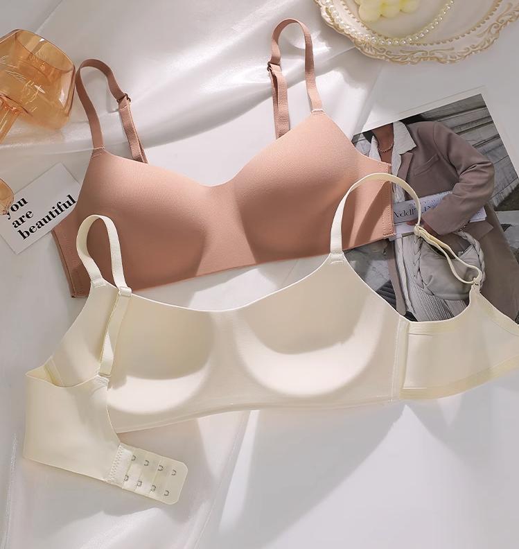[A361][HÀNG CHUẨN SIZE 32-38] Áo lót nữ đệm mỏng, Bra su đúc không gọng không viền ôm body Kem Voi Voan