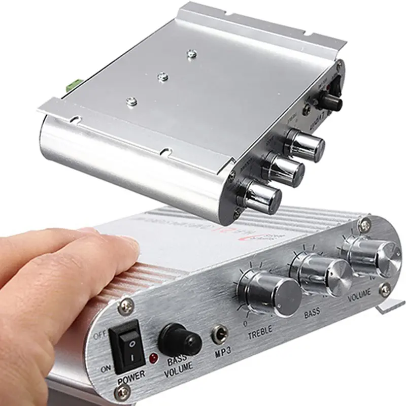 Bộ khuếch đại tăng cường loa siêu trầm, Juanoery HiFi MP3 Radio, cho âm thanh nổi trong xe hơi và gia đình, với loa siêu trầm 3