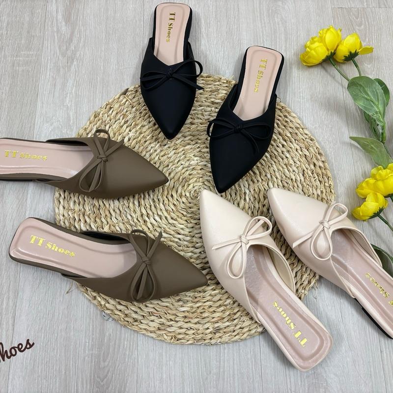 Giày sục xẹp da sáp nơ thắt mũi nhọn TT Shoes tinothắt 0
