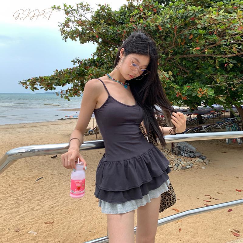 Product Introduction of Women'sFit Cami Dress Sleeveless Spaghetti Strap Ruffle Hem Dress Party Mini Dress Clubwear 30