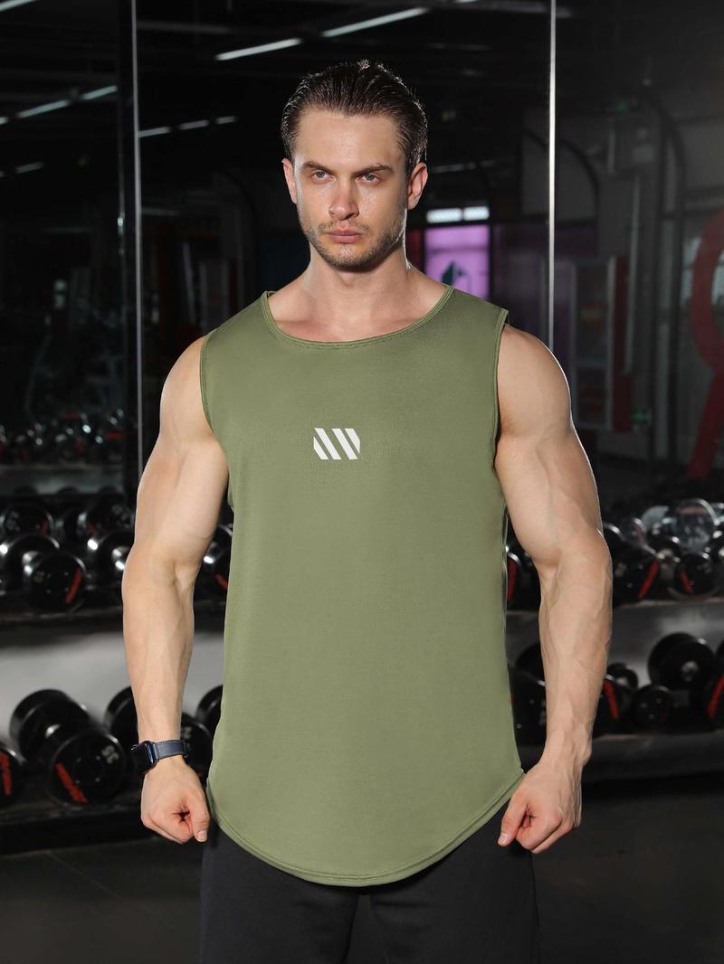 Product Introduction of LGBTQ+ Men's Geometric Print Sports Tank Top, Quick Drying Workout T-shirts, Men's Sportswear for Indoor Outdoor Wear, Summer Outfits 2024 2