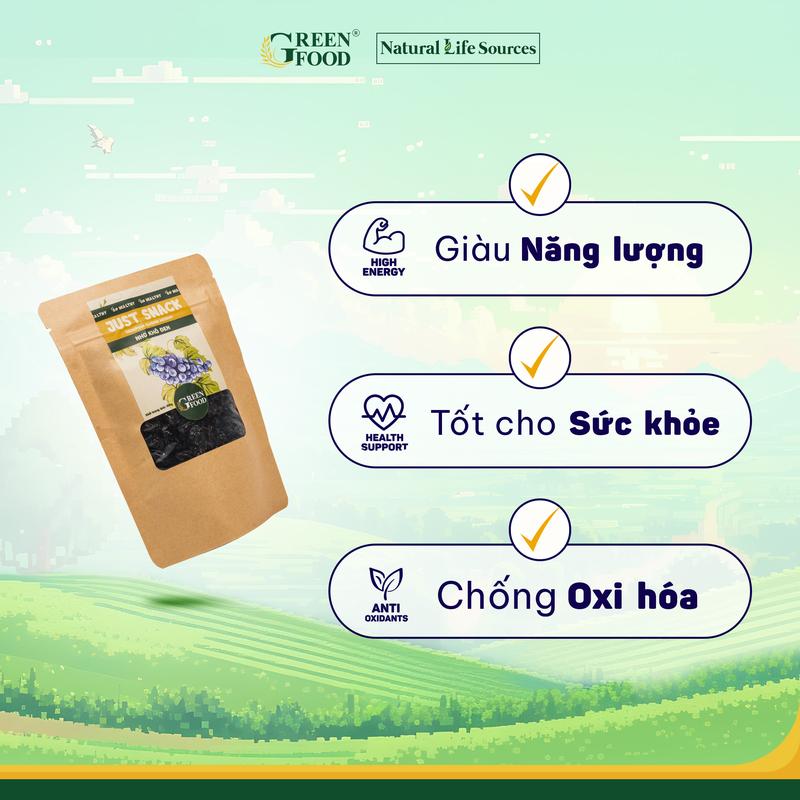 Nho khô đen Chile Just Snack kích cỡ medium, không đường | Túi giấy 100g, Ăn Vặt, Healthy Food 1