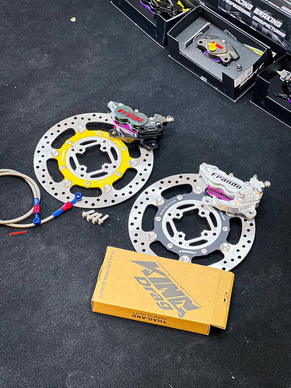 COMBO HEO PAT ĐĨA: Đĩa Frando, Pat, Heo Frando 4 pis ( Kèm dây dầu KING, 4 ốc đĩa, 4 ốc pat heo )