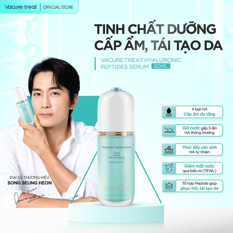(Tặng kem dưỡng trắng Vaparo) Tinh chất dưỡng cấp ẩm Vacure:treat Hyaluronic Peptide Serum 60ml Skincare Nữ Women Làm Đẹp Da