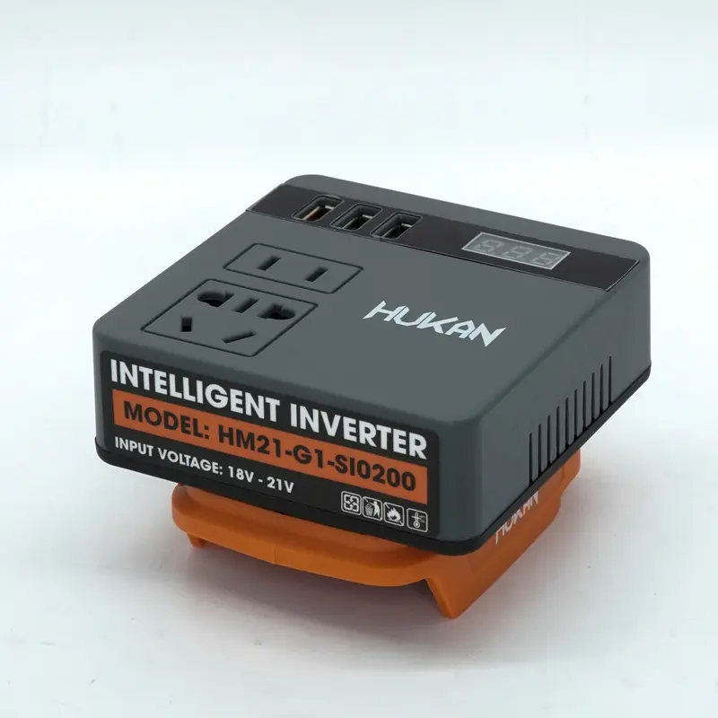 Chân Chuyển Đổi Biến Tần Thông Minh Hukan HM21-SI0200 -  Biến tần chuyển đổi điện áp 21v lên 220v - Chân pin phổ thông M21 4cm - Điện máy Việt Nhật 1