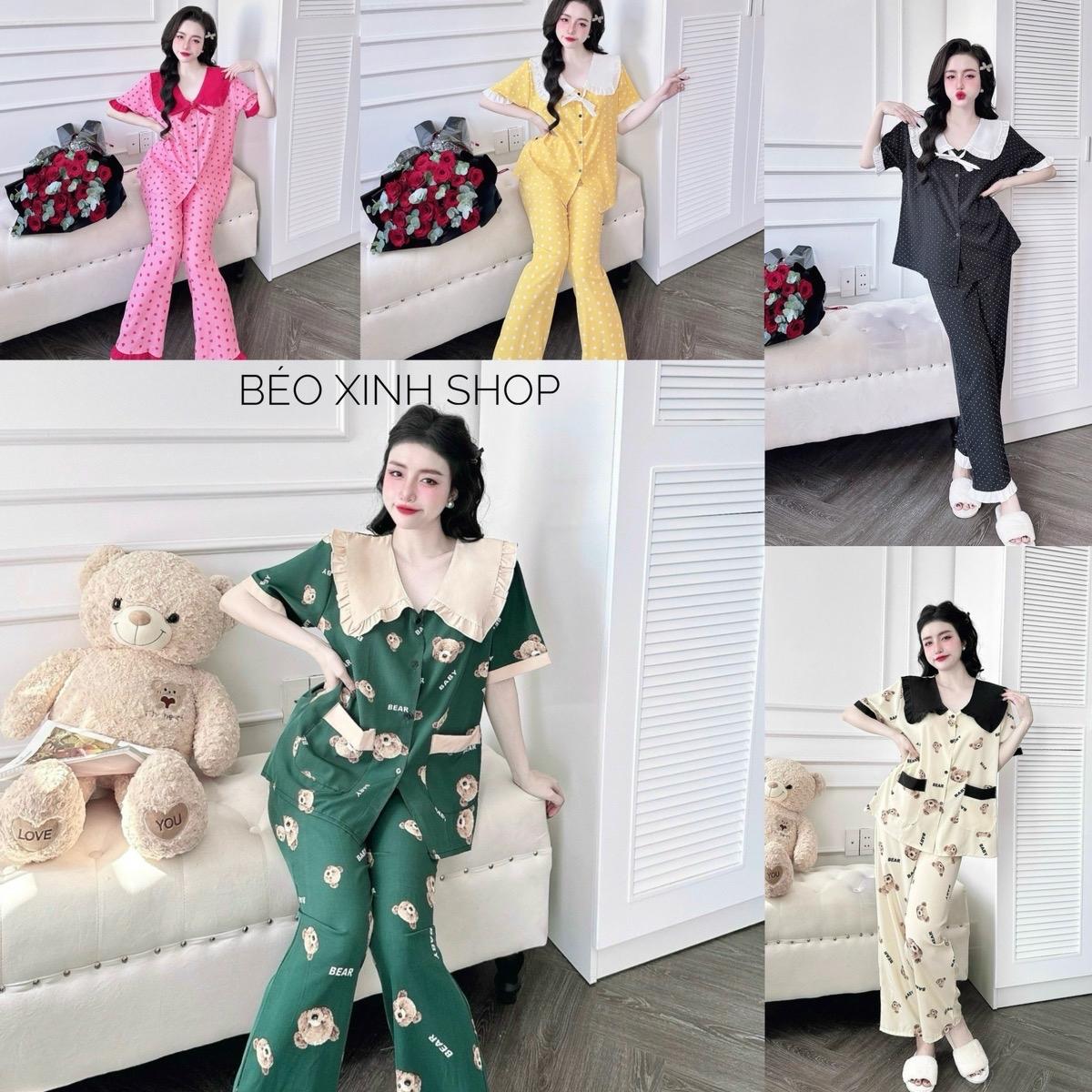 Đồ Bộ - Đồ Ngủ Tay Ngắn  Pijama Bigsize 50-100kg Vải Lụa Nhật Đồ Ngủ Nữ - A.5405