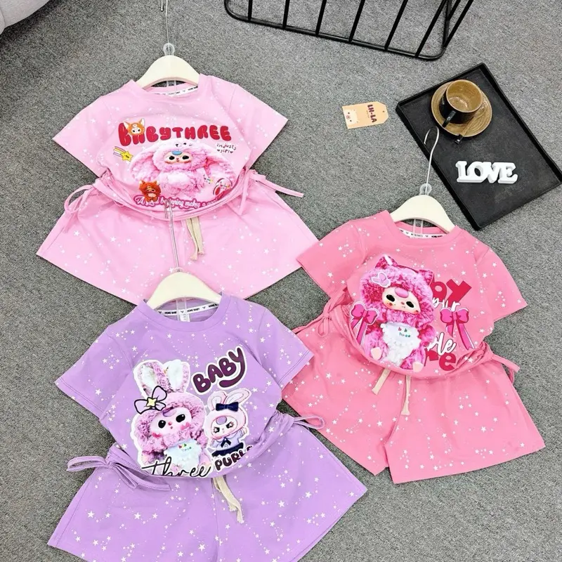 COMBO 2b   quân + ao hinh baby sao chấm chất xu  cho bé gái   9-30kg