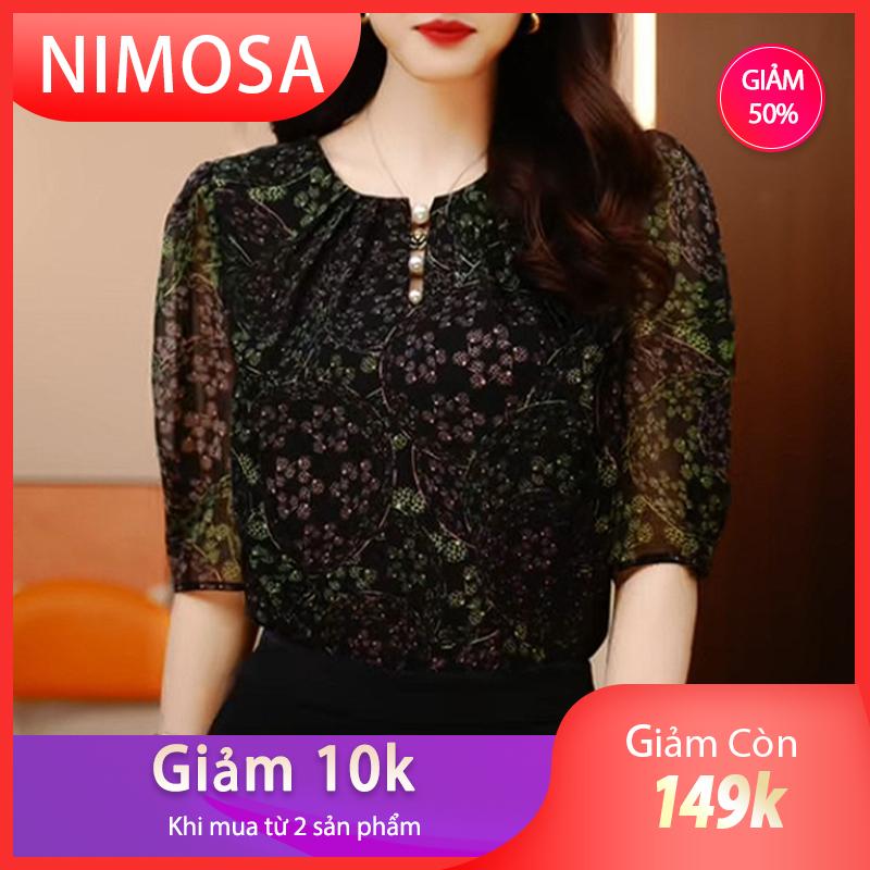 Product Introduction of NIMOSA - Áo Sơ Mi Nữ Tay Lửng .Áo Thiết Kế Đi Chơi Đi Làm Phù Hợp Cả Trung Niên Top Women 2