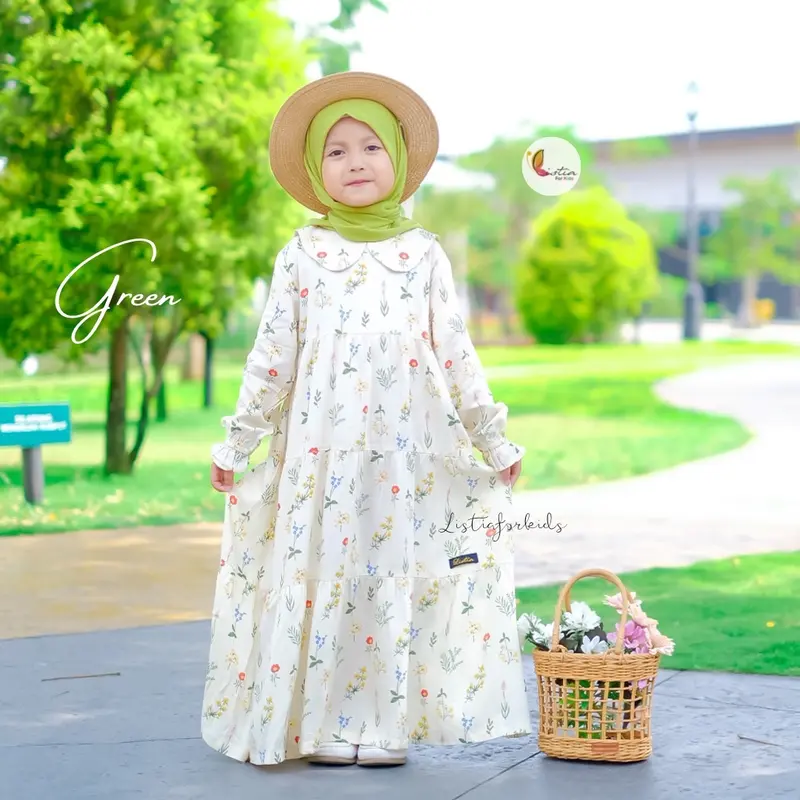Gamis Anak Perempuan LOLITA 0-12 Tahun Bahan Rayon Motif Premium by Listiaforkids 5