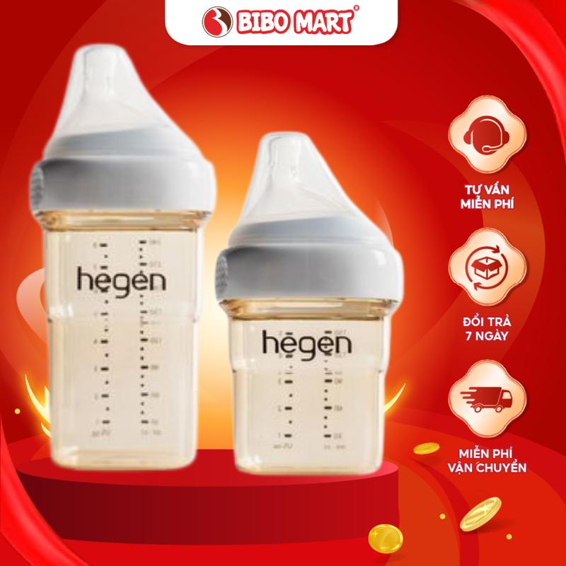 Bình sữa Hegen PPSU 60ml/150ml/240ml/330ml van chống sặc thông minh, núm ty mềm mại