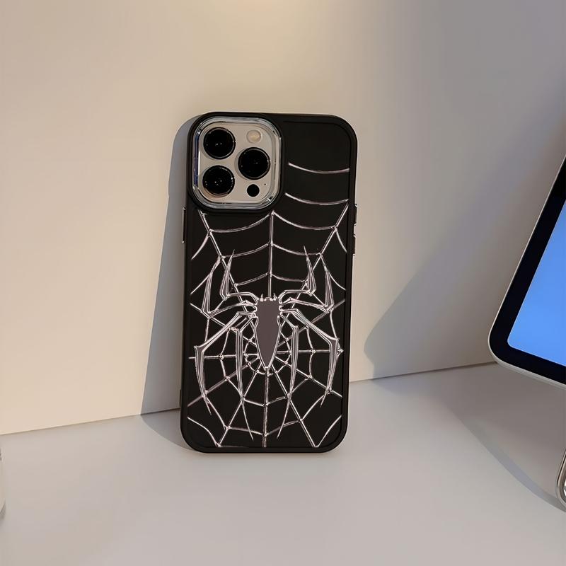 GADGET FUSION CASE Metal SpiderMan iPhone 11 13 12 14 15 Pro 7 8 6 6 S Plus MAX XR XS MAX 7Plus 8Plus SE 2024 iPhone case cangkang berlapis listrik 2