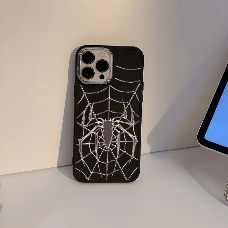 GADGET FUSION CASE Metal SpiderMan iPhone 11 13 12 14 15 Pro 7 8 6 6 S Plus MAX XR XS MAX 7Plus 8Plus SE 2024 iPhone case cangkang berlapis listrik 2