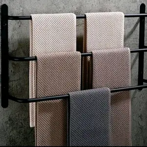 Dekorasi Gantungan/rak 3 layer untuk menggantung handuk,sajadah,mukenah,sarung,dll Besi Hitam