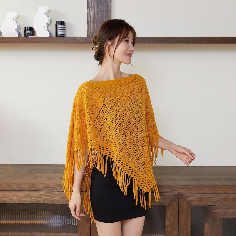 Khăn Choàng Khăn Choàng, Dành Cho Nữ, Nhẹ, Thiết Kế Khoét Lỗ Thích Hợp Để Mặc Đi Biển, Áo Khoác Ngoài Buổi Tối 6
