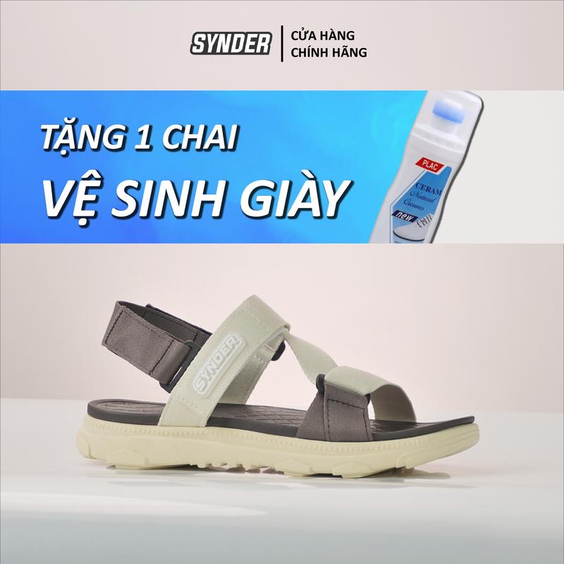 Giày Sandal SYNDER Nữ SD1 Màu BE NÂU Đế Bằng [  TẶNG CHAI VỆ SINH GIÀY ]