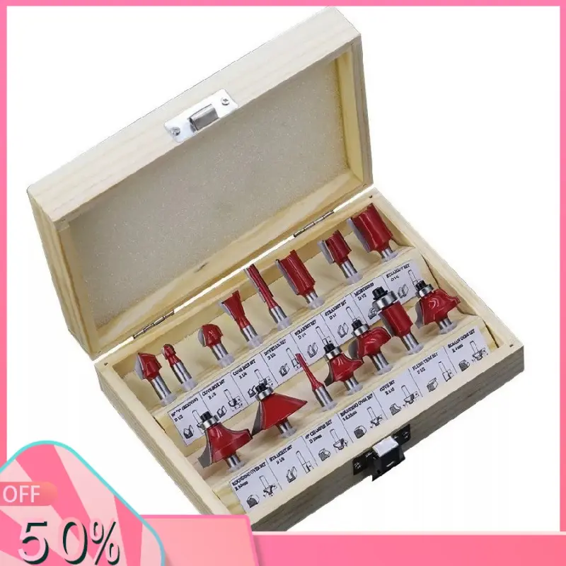 【Ready】Bộ mũi phay gỗ 12 chi tiết 6,35mm bộ mũi phay Mũi Soi