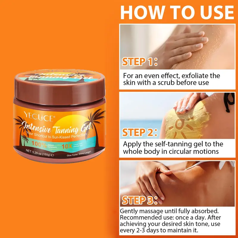 Carrot & Olive Oil Tanning Cream,  Moisturizing Body Lotion, Hydrating Body Care Product for Women & Men Daily Use, Tanning Product 3
