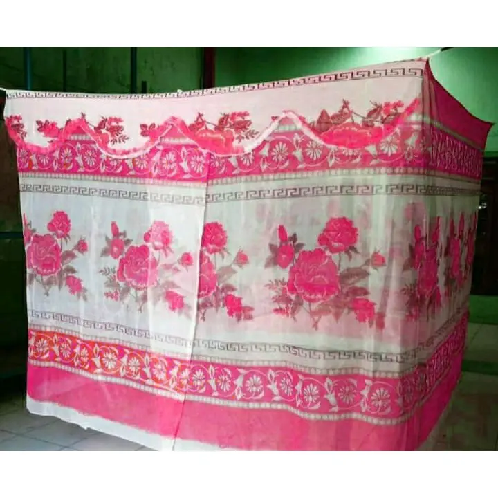 Kelambu Kamar Tidur Bunga Tebal ( Rumbai ) Ukuran 180x200