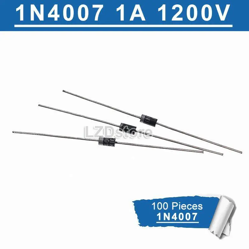 100pcs New Original IN4007 1N4007 4007 1A 1200V DO-41 DO 41 Rectifier Diode