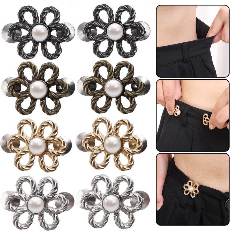 Product Introduction of 2Pcs Detachable Exquisite Six-petal Flower Waist Buckle Adjustable Tighten Waist Buckle Jeans Pants Trousers Snap Fastener No Sew 13