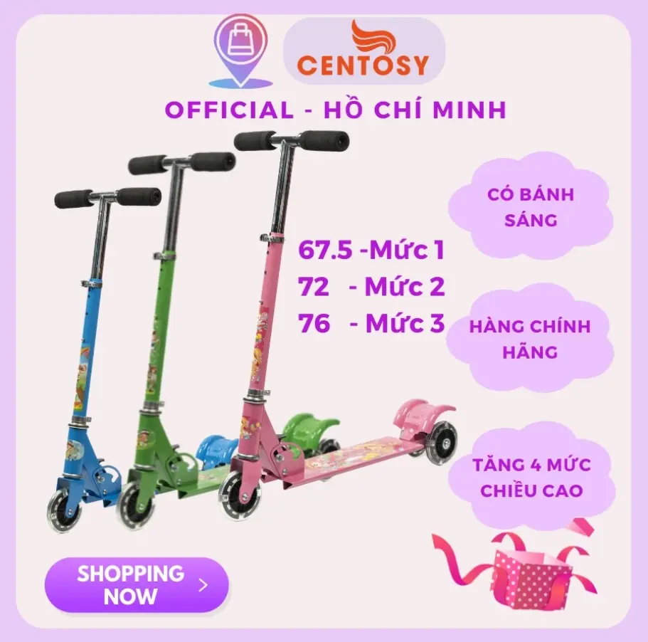 Bảo hộ xe Trượt SCOOTER 951 Dành Cho Bé Dưới 35kg Điều Chỉnh Được Chiều Cao Với 3 Màu Xanh Lá, Xanh Dương và Hồng