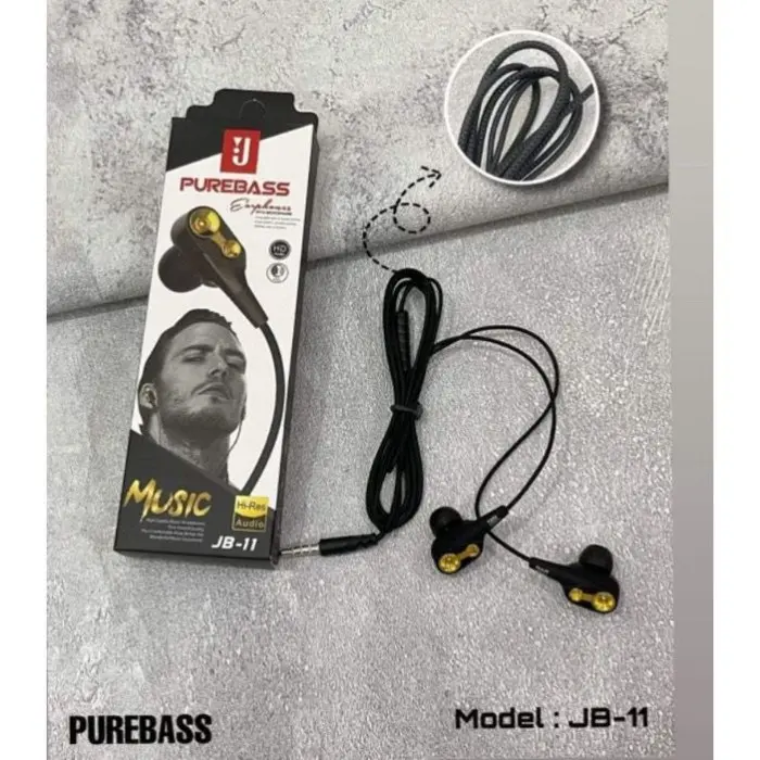 PROMO MURAH MERIAH Hf Handsfree Headset JB-11 Pure Bass Suara Mantapp HEADSET SUPER BASS FULL BASS Kabel 0