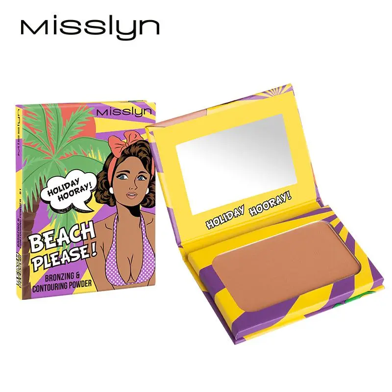 Long Lasting Bronzer & Highlighter Palette with Mirror, 1 Count Matte Soft Powdery Texture Bronzer, Lightweight Smooth Blendable Powder for Women & Girls, Makeup