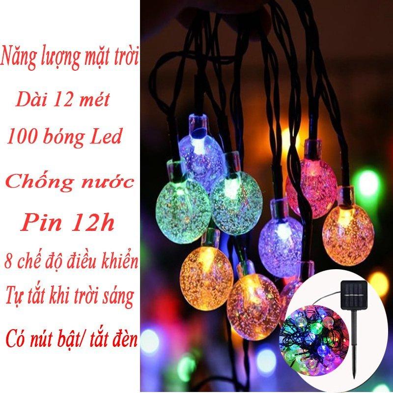 Đèn LED năng lượng mặt trời 8 chế độ, dây dài 12m 100 bóng 2