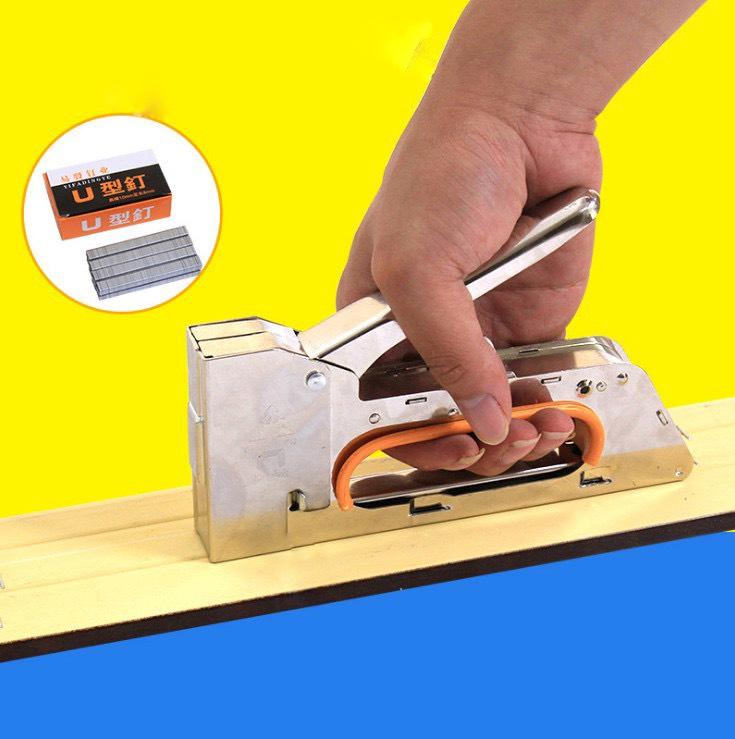  Máy bấm ghim cầm tay bấm ghim cầm tay - KHÔNG cần điện khí nén- Ghim vào gỗ khung tranh tường 