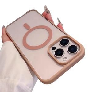 Luxury Magsafe Transparent Case For iPhone 16 15 14 Plus 13 12 11 Pro Max Case Original Magnetic Wireless Charge Hard Clear Cover Protection Cellphone