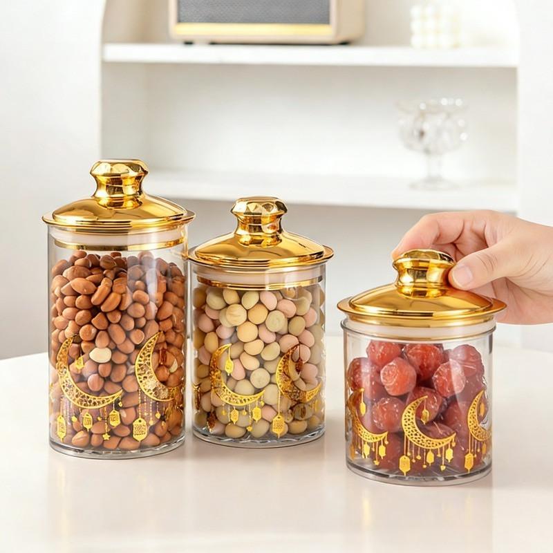 PERFECT 3Pcs/Set Toples Penyimpanan Toples Kue Lebaran Ramadan Look Mewah Aesthetic Snack Toples Penyimpanan Toples Emas Full Tutup Kedap Udara PERFECT 3Pcs/Set Toples Penyimpanan Toples Kue Lebaran Ramadan Look Mewah Aesthetic Snack Toples Penyimpanan Toples Emas Full Tutup Kedap Udara