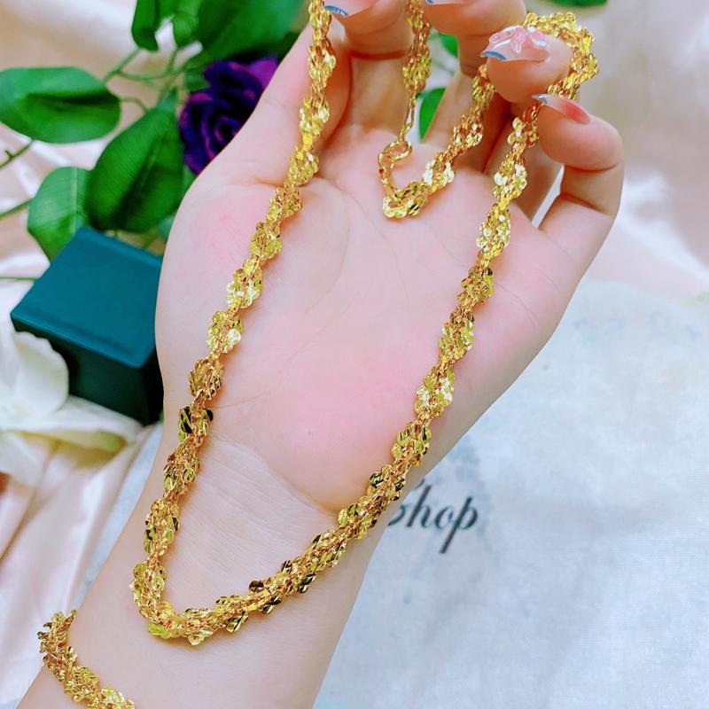 Sét dây chuyền và lắc tay xoắn 4d cao cấp Voi Nhẫn Hồ Lô 6