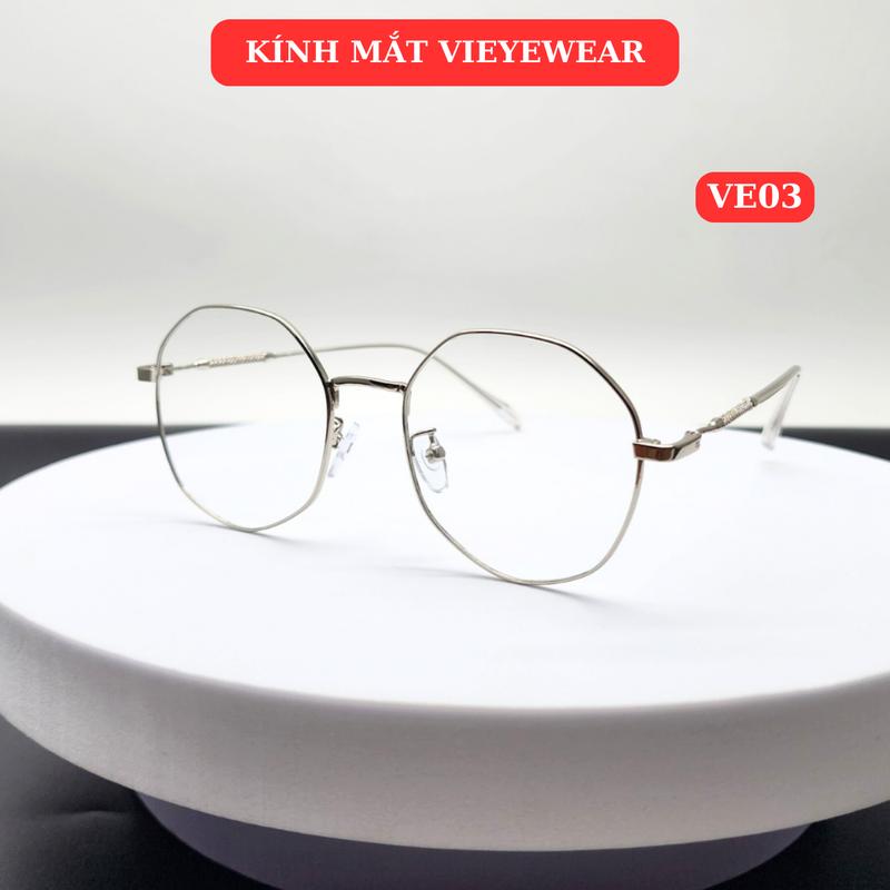 Gọng kính cận VE03 VIEYEWEAR thời trang kiểu dáng lục giác nhiều màu chất liệu kim loại 1
