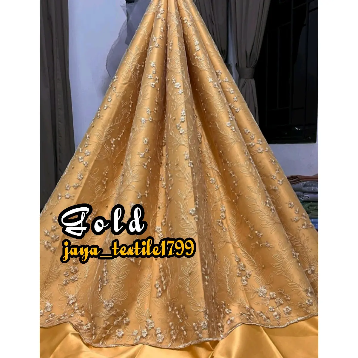 Kain Tile akar mutiara gliter harga 0,5m
