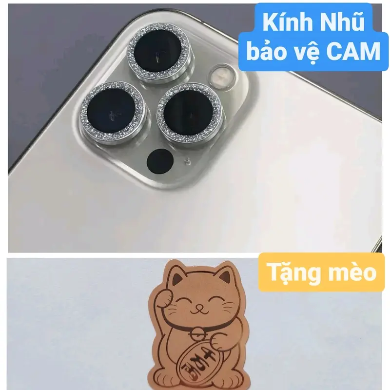 [Bộ cam NHŨ - Tặng 1 mèo thần tài] bảo vệ mắt Camera dùng cho IP từ 11 đến 16Promax. 0