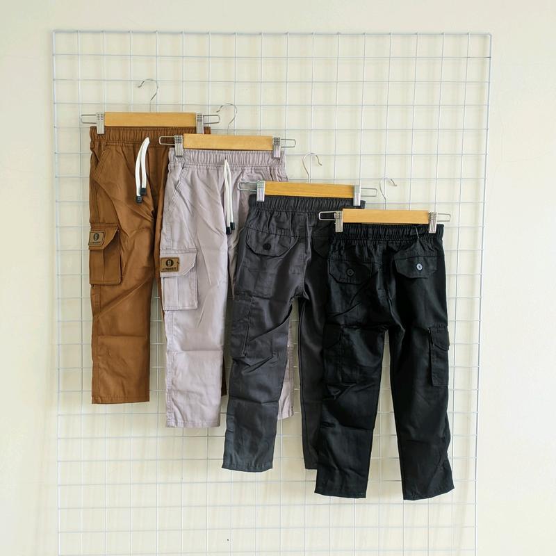 Celana Anak Chino Cargo Panjang Laki Perempuan 5-15 Tahun Unisex Katun Fashion 4