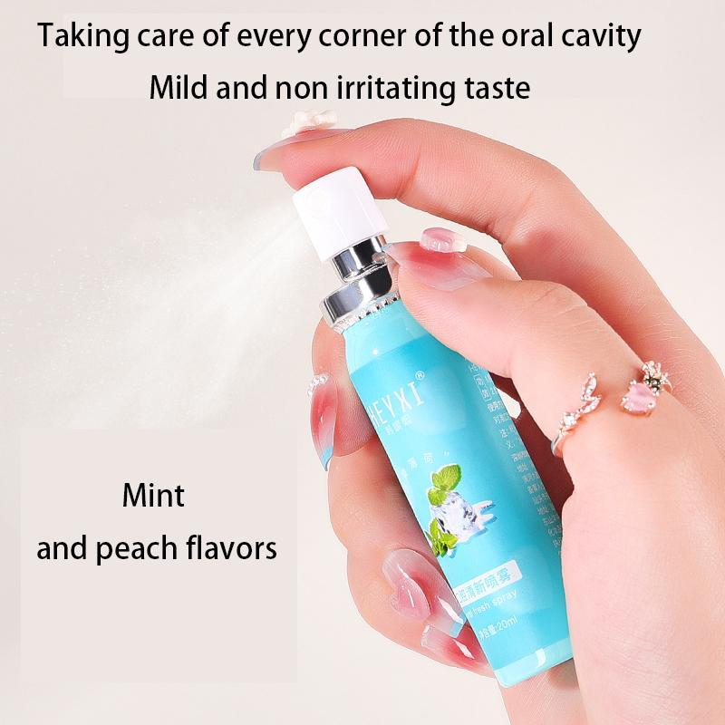 Peach & Mint Flavor Oral Spray, 2 Counts/set Mouth Freshener Spray, Cooling Spray, Oral Care Spray for Men & Women 3