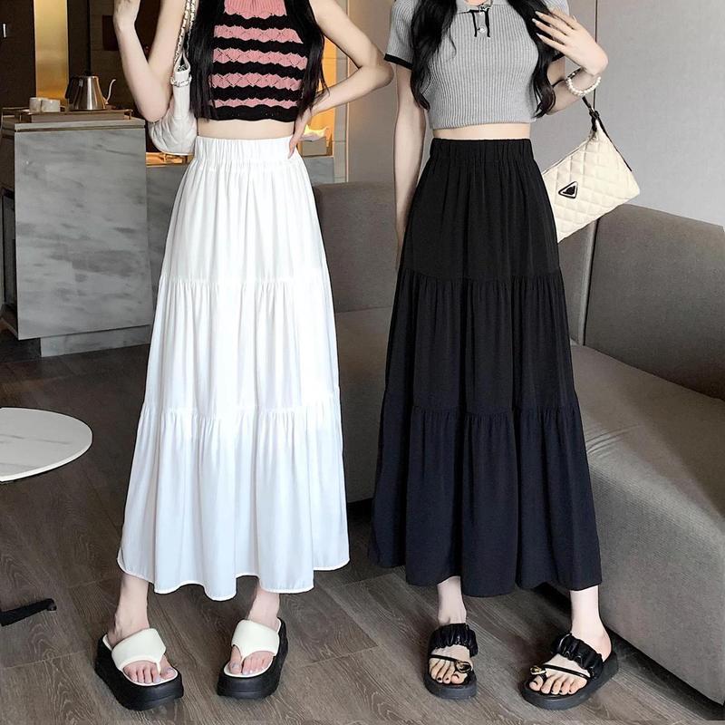 Product Introduction of White Cake Dress Skirt Women's Summer High Waist Pleated Skirt Mid-Length A- line Skirt Small Umbrella Skirt Pettiskirt A- line Skirt Girls' Dress 2