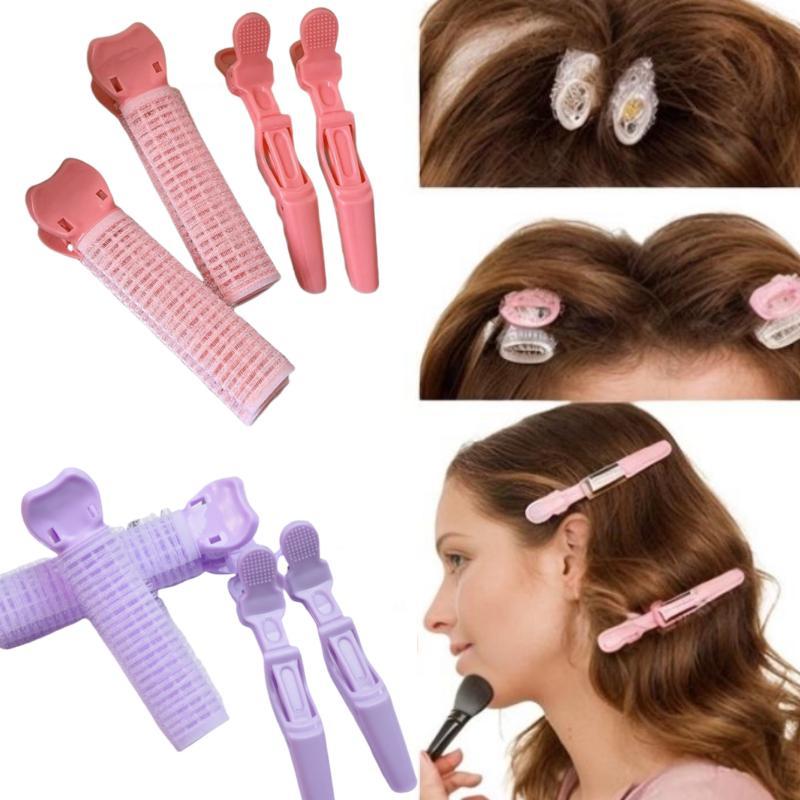 Portable Hair Styling Tool Set, 2 Counts Hair Root Fluffy Clip & 2 Counts Hair Clips, No Heat Hair Styling Tools for Women 2
