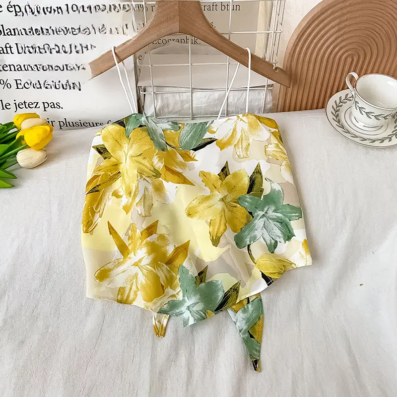 Fashion New Irregular Design Tie Silk Scarf Strapless Vest 6063
