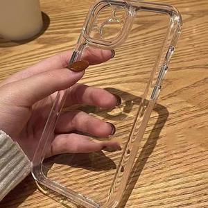 Funda para teléfono de TPU transparente, cubierta protectora antigolpes y anticaídas, accesorio para teléfono compatible con iPhone 11 12 13 14 15 Pro Max