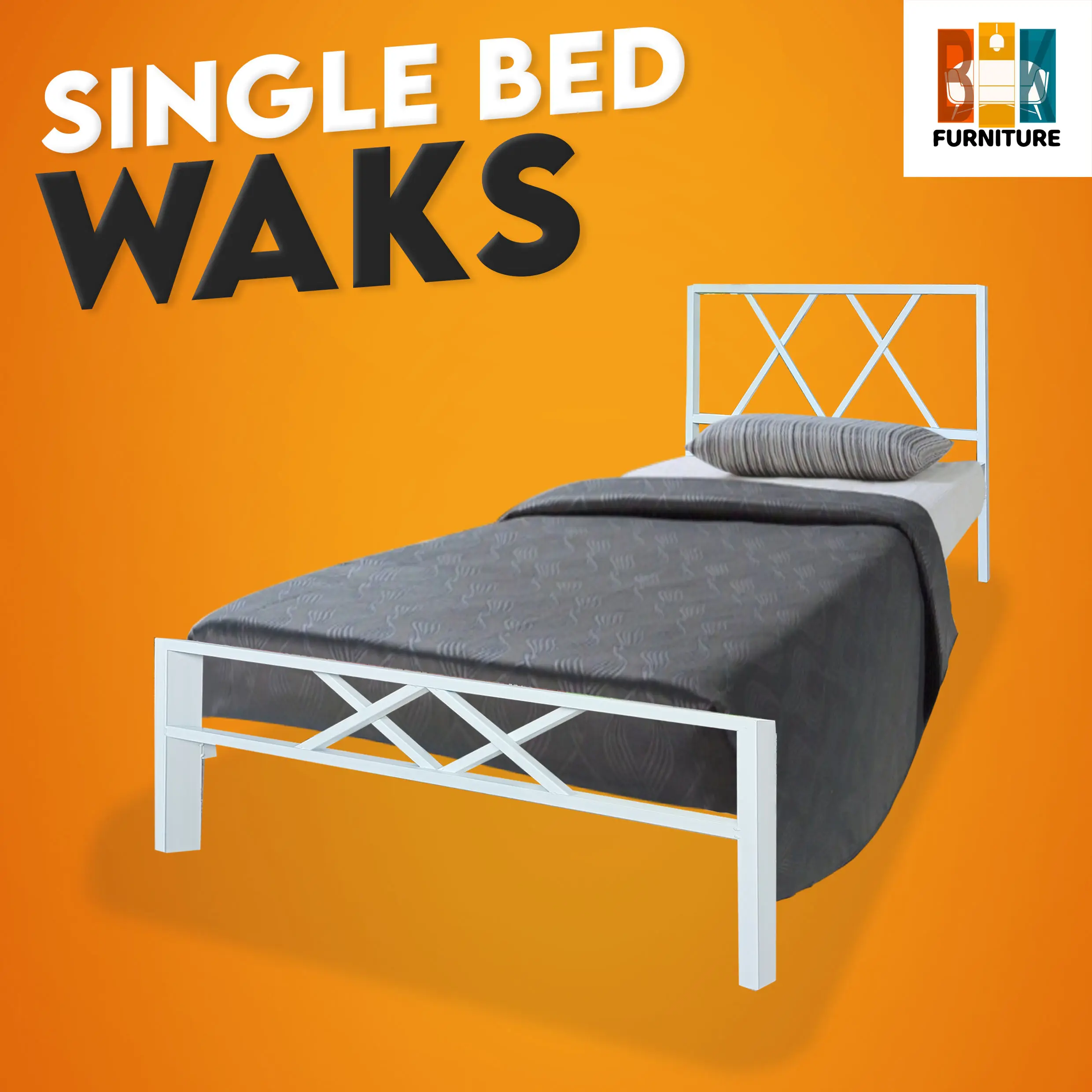 (READY STOCK)  Katil Single/Single Bed Frame/Katil hostel/Metal Bed/Bed Base/Katil Single Besi/Katil bujang Furniture Besi