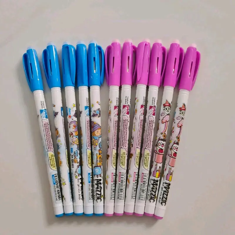 Bút điểm 10 MAZZIC có đầu tẩy, nét bút đều đậm, có mực xanh và mực tím but  viet 1