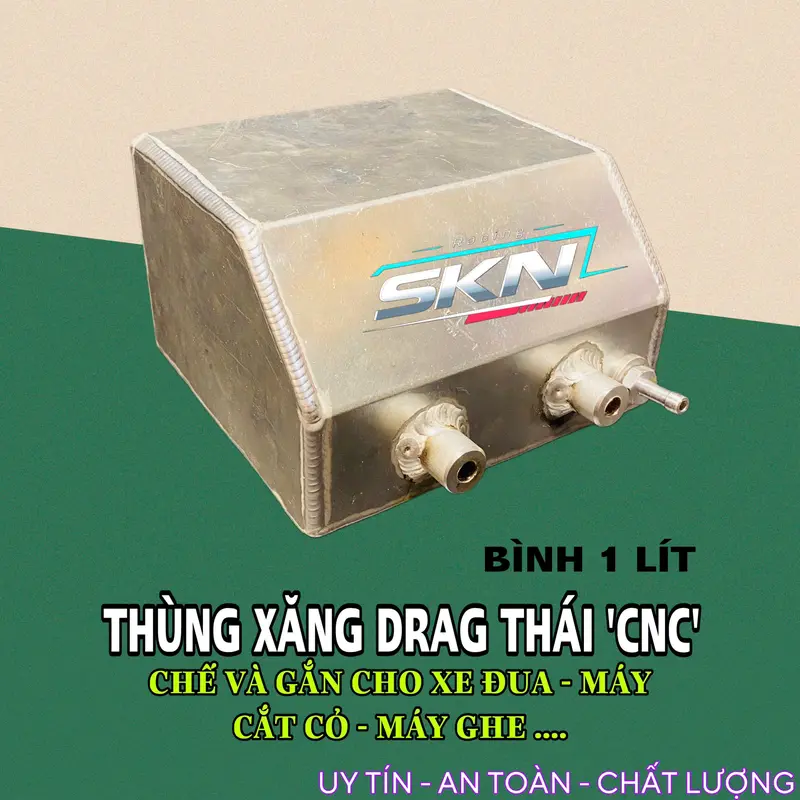 Thùng xăng lớn nhôm cnc cho xe Drag 1 lít chế và gắn được nhiều dòng xe và máy khác nhau 2